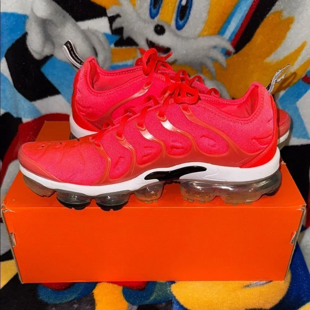 Nike Bright Red VaporMax Plus Shoes